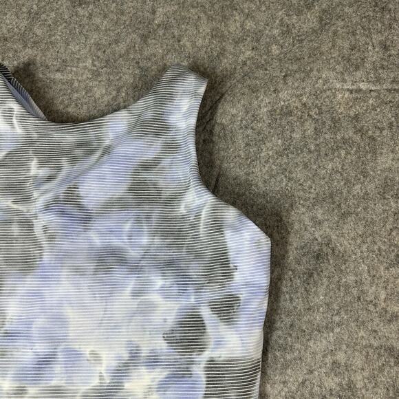 Athleta Conscious Crop A-C Cup Bra Womens Small Striped Purple Blue Gray - Picture 2 of 7